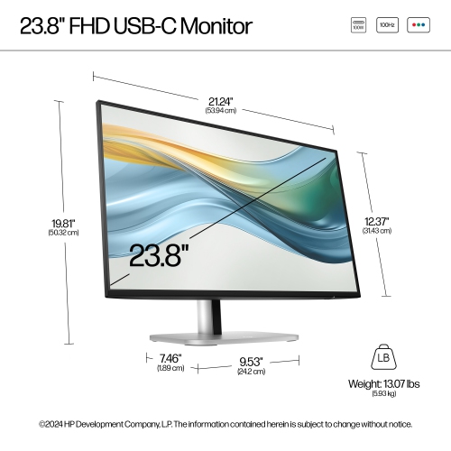 HP Series 5 Pro 524pu 23.8" FHD 100Hz 5ms GTG LCD Monitor - - Jet Black