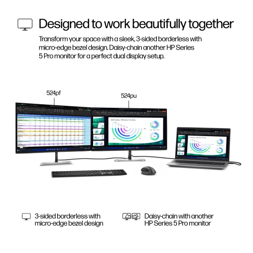 HP Series 5 Pro 524pu 23.8" FHD 100Hz 5ms GTG LCD Monitor - - Jet Black