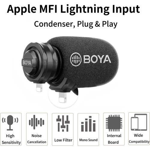 BOYA BY-DM200 Digital Stereo Cardioid Condenser Microphone Certified Superb Sound for iOS