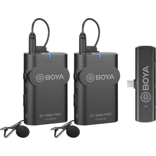 BOYA BY-WM4 PRO-K6 Two-Person Digital Wireless Omni Lavalier Microphone System for USB-C Devices