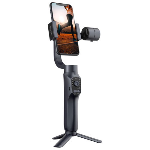 Zero-X Smartphone 3-Axis Gimbal Stabilizer with Power Bank - Black