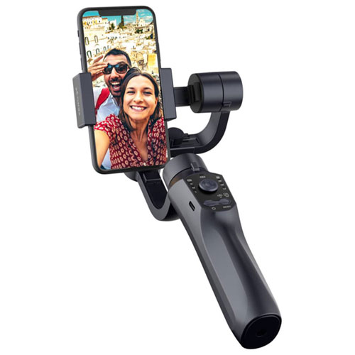 Zero-X Smartphone 3-Axis Gimbal Stabilizer with Power Bank - Black