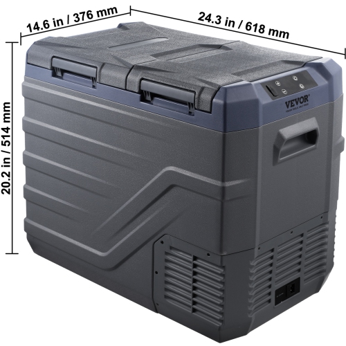 VEVOR Car Refrigerator, 12 Volt Car Refrigerator Fridge, 40 L Dual Zone Portable Freezer, -4℉-68℉ Adjustable Range, 12/24V DC and 100-240V AC