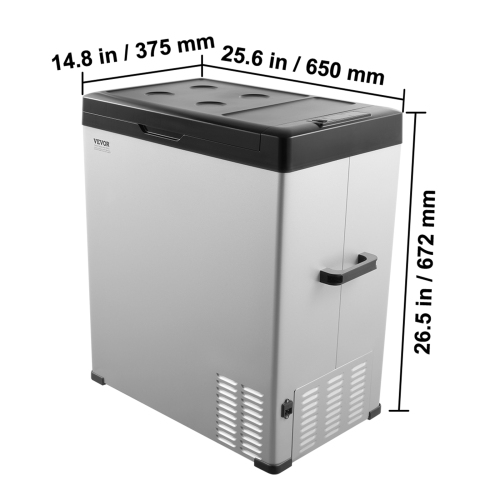 VEVOR Car Refrigerator, 12 Volt Car Refrigerator Fridge, 70 L Single Zone Portable Freezer, -4℉-68℉ Adjustable Range, 12/24V DC and 100-240V AC