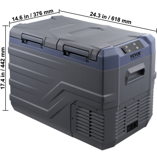 VEVOR Car Refrigerator, 12 Volt Car Refrigerator Fridge, 32 L Dual Zone Portable Freezer, -4℉-68℉ Adjustable Range, 12/24V DC and 100-240V AC