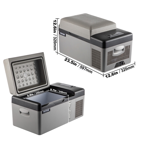 VEVOR Portable Refrigerator 21 Quart(20 Liter),12 Volt Refrigerator App Control(-4℉~68℉), Car Refrigerator Electric Compressor Cooler with 12/24v DC