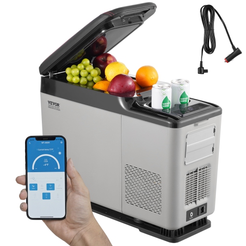 VEVOR Car Refrigerator, 12 Volt Car Armrest Refrigerator Fridge, 15 L Single Zone Portable Freezer, -4℉-68℉ Adjustable Range, 12/24V DC and 100-240V