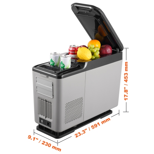 VEVOR Car Refrigerator, 12 Volt Car Armrest Refrigerator Fridge, 15 L Single Zone Portable Freezer, -4℉-68℉ Adjustable Range, 12/24V DC and 100-240V