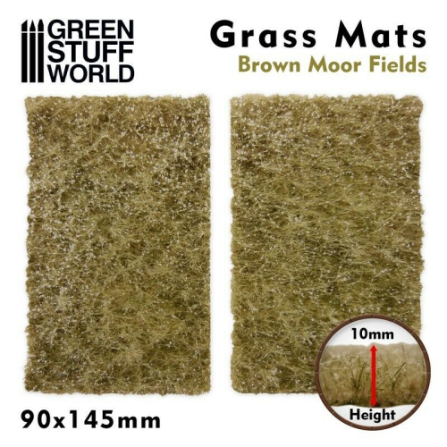 Green Stuff World Grass Mat Cutouts - Brown Moor Fields New