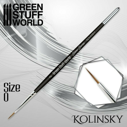 GREEN STUFF WORLD  Stuff World Silver Series Kolinsky Brush - Size 0 New