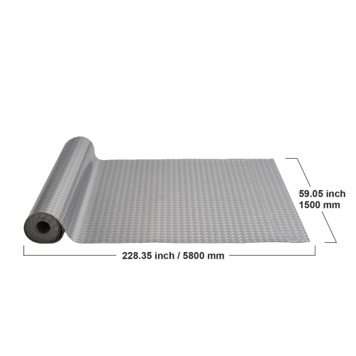 VEVOR Garage Floor Mat, 228.35 x 59.05 inch PVC Garage Flooring Roll, Non-slip Diamond Texture, 93.65 sq.ft Covering Space, Garage Mats for Under