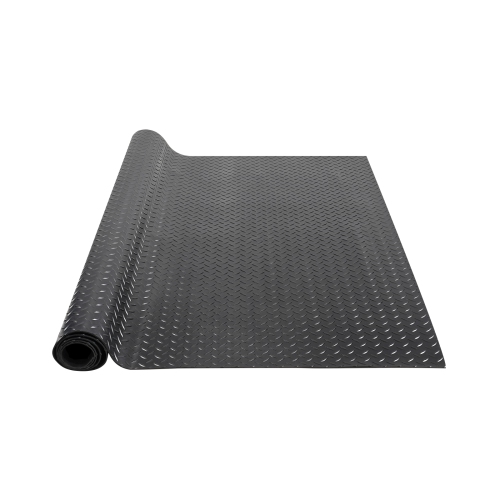 VEVOR Diamond-Plate Rubber Flooring Roll, 3 mm x 4 ft x 15 ft Garage Floor Mat, SBR Rubber Garage Flooring Roll, Easy to Clean, Diamond Plate Rubber