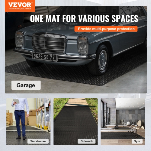 VEVOR Garage Floor Mat, 177.17 x 43.31 inch PVC Garage Flooring Roll, Non-slip Diamond Texture, 106.56 sq.ft Covering Space, Garage Mats for Under