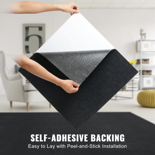 VEVOR 24" x 24" Squares Carpet Tiles Peel and Stick, Self Adhesive Carpet Floor Tile, Soft Padded Carpet Tiles, Easy Install DIY