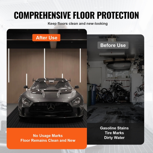 VEVOR Diamond-Plate Rubber Flooring Roll, 3 mm x 4 ft x 10 ft Garage Floor Mat, SBR Rubber Garage Flooring Roll, Easy to Clean, Diamond Plate Rubber