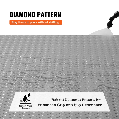 VEVOR Garage Floor Mat, 157.48 x 59.05 inch PVC Garage Flooring Roll, Non-slip Diamond Texture, 64.58 sq.ft Covering Space, Garage Mats for Under