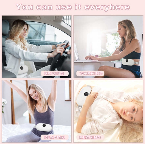 Period Cramp Massager, Portable Heating Pad Electric Waist Back Abdomen Pad Heating Menstrual Cramp Period Pain Relief Device Gifts for Girlfriends