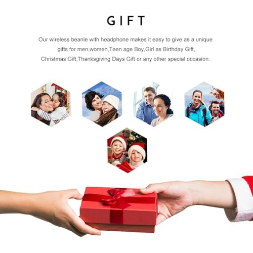 Bluetooth Beanie Hat Headphones Unique Tech Gifts -black