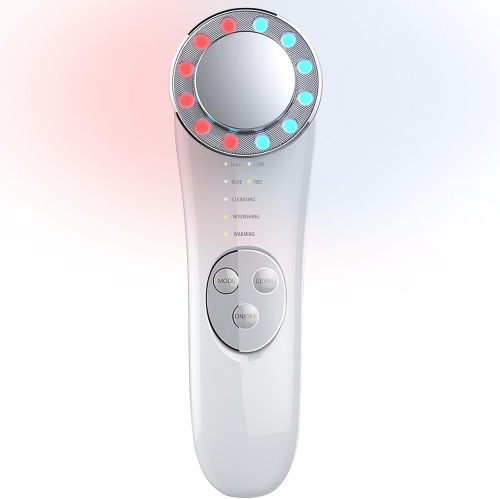 Appareil de beauté faciale de Microcurrent Appareil de massage facial Outil rouleau pour soin de la peau Appareil de massage pour le visage Red Blue