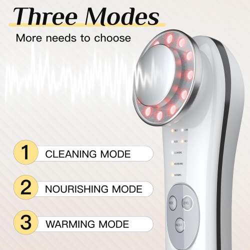 Appareil de beauté faciale de Microcurrent Appareil de massage facial Outil rouleau pour soin de la peau Appareil de massage pour le visage Red Blue