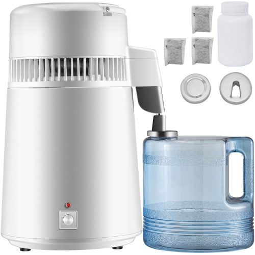 VEVOR 750W Water Distiller, Filtration System with Handle, 1.1 Gal/4L, BPA-Free Jug, Ideal for Domestic Use, White