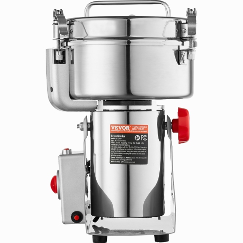VEVOR 2000g Electric Grain Mill Grinder, High Speed 3400W Commercial Spice Grinders, Stainless Steel Pulverizer Powder Machine, for Dry Grains Spices
