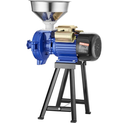 VEVOR Electric Grain Mill Grinder, 3000W Spice Grinders, Commercial Corn Mill with Funnel, Thickness Adjustable Powder Machine, Heavy Duty Feed Flour