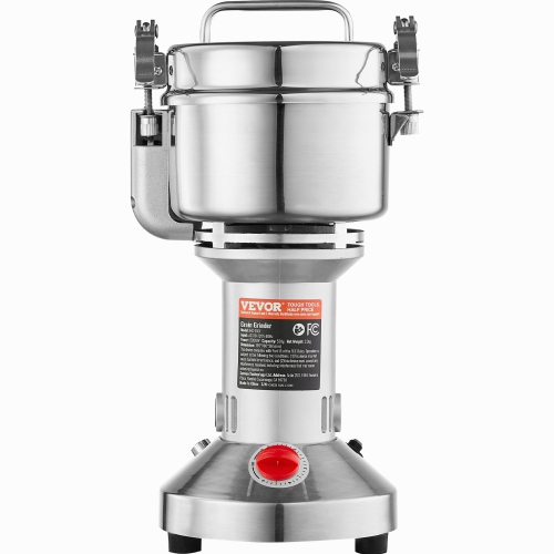 VEVOR 550g Electric Grain Mill Grinder, High Speed 2000W Commercial Spice Grinders, Stainless Steel Pulverizer Powder Machine, for Dry Grains Spices