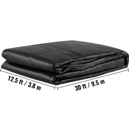 VEVOR Geotextile Fabric, 12.5 x 30 ft 3.5oz Woven PP Driveway Drain Cloth with 600lbs Tensile Strength, Heavy Duty Underlayment for Landscaping, Weed