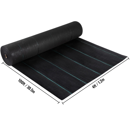 VEVOR Garden Weed Barrier Fabric, 5.8 OZ Heavy Duty Landscape Fabric, 4ft x 100ft Weed Block Control for Garden Ground Cover, Woven Geotextile Fabric