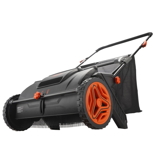 VEVOR Push Lawn Sweeper, 21inch Leaf & Grass Collector, Strong Plastic Wheels & Heavy Duty Thickened Steel Durable to Use with Large Capacity 3.5 cu.