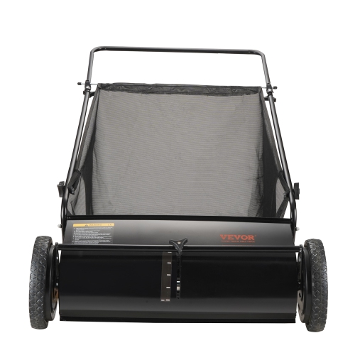 VEVOR Push Lawn Sweeper, 26-inch Leaf & Grass Collector, Strong Rubber Wheels & Heavy Duty Thickened Steel, Durable to Use with Large Capacity 7 cu.