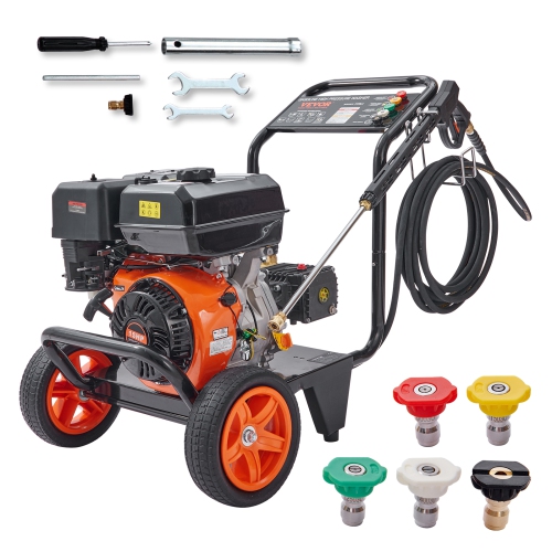 VEVOR 4400 PSI 4.0 GPM Gas Pressure Washer, Gas Powered Pressure Washer with Copper Pump, Spray Gun and Extension Wand, 5 Quick Connect Nozzles