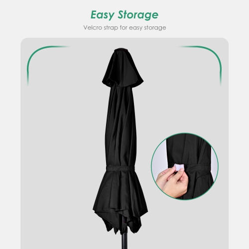 7.5FT Patio Umbrella with Tilt and Crank, 6 Ribs Market Parasol Sun Shelter Table Umbrellas for Garden and Terrace