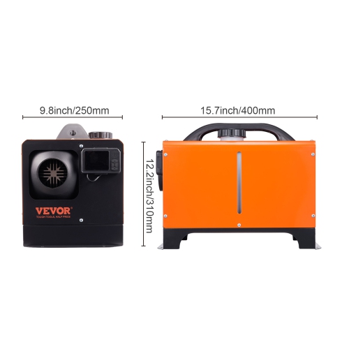 VEVOR 5 KW Diesel Air Heater with Bluetooth, Integrated Altitude Adaptation, Remote & LCD, Compact Heating Solution for RVs, Trailers, Campers, and