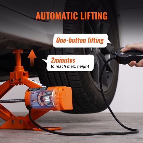 VEVOR Electric Car Jack, 3 Tons Capacity, Scissor Jack with Electric Wrench, 12V, Dual Saddles, Remote, for Sedans, SUVs, Trucks Tire Replacement