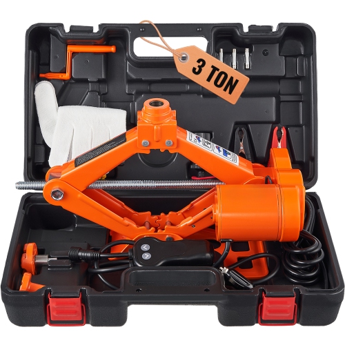 Image 1 de 9.. VEVOR Electric Auto Lift, 3 Tons Capacity, 12V DC Scissor Lift Jack, Includes Dual Saddles & Remote, Compact Design for Cars, SUVs, Trucks Tire