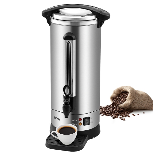 VEVOR Commercial Coffee Urn, 110 Cups Stainless Steel Large Coffee Dispenser, 1500W 110V Electric Coffee Maker Urn For Quick Brewing, Hot Water Urn