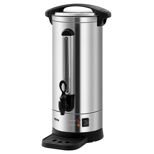 VEVOR Commercial Coffee Urn, 110 Cups Stainless Steel Large Coffee Dispenser, 1500W 110V Electric Coffee Maker Urn For Quick Brewing, Hot Water Urn