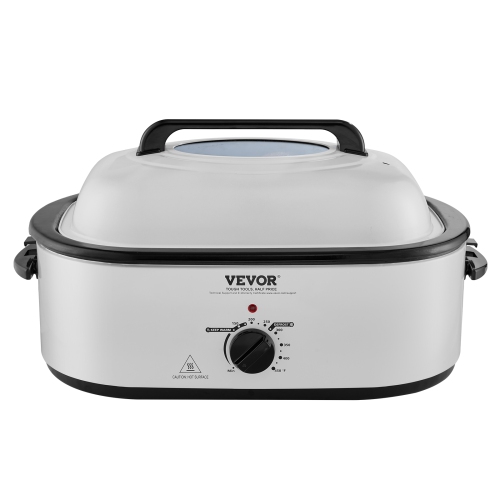 VEVOR Electric Roaster Oven, 22 QT Turkey Roaster Oven with Self-Basting Lid, 1450W Roaster Oven with Defrost & Warm Function, Adjustable Temp,