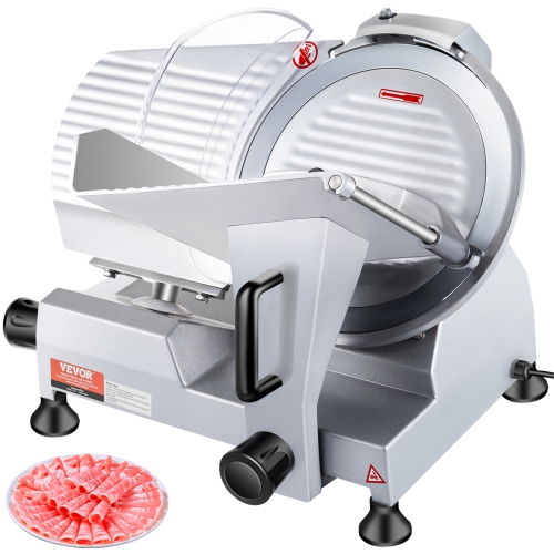 Image 1 of 9.. VEVOR 240W Commercial Meat Slicer, Electric Deli Food Slicer, 10" Carbon Steel Blade Electric Food Slicer, 350-400RPM Meat Slicer, 0 - 0.47 inch