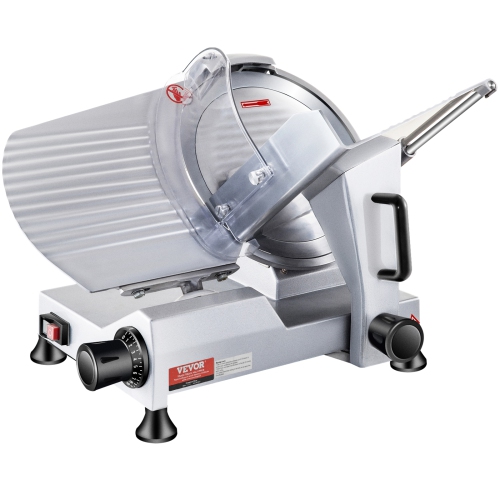 VEVOR 240W Commercial Meat Slicer, Electric Deli Food Slicer, 10" Carbon Steel Blade Electric Food Slicer, 350-400RPM Meat Slicer, 0 - 0.47 inch