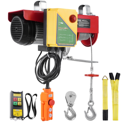 VEVOR 2200 lbs Electric Hoist,120V Electric Winch with 328 ft Wireless & 14 ft Wired Remote Control, 40 ft Single Cable Lifting Height, Single/Double
