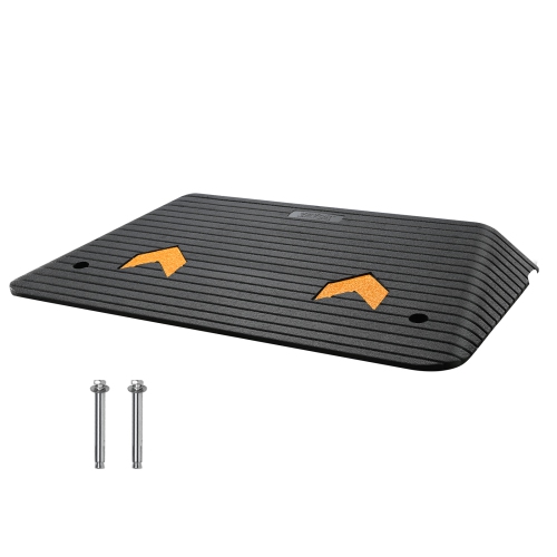 VEVOR  3.5" Rise Height Rubber Threshold Ramp, 1 Channel Natural Rubber Car Ramp w Non-Slip Textured Surface, 33069 Lbs Load Capacity Curb Ramp For