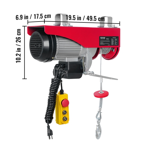 VEVOR 2200 lbs Attic Lift, 1600W 110V Electric Hoist with 14ft Wired Remote Control, 40ft Single Cable Lifting Height & Pure Copper Motor, for Garage