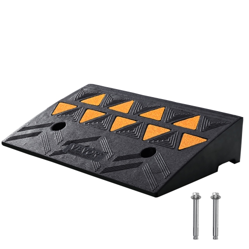 VEVOR  4.25" Rise Height Rubber Curb Ramp, 11.8" Width 19.7" Length Driveway Ramp for Curb, 15T Heavy Duty Rubber Ramp for Forklifts, Trucks, Buses