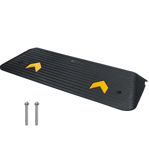 VEVOR 2" Rise Height Rubber Threshold Ramp,Recycled Rubber Power Threshold Ramp Rated 33069 lbs Load Capacity, Non-Slip Surface Rubber Solid Ramp for