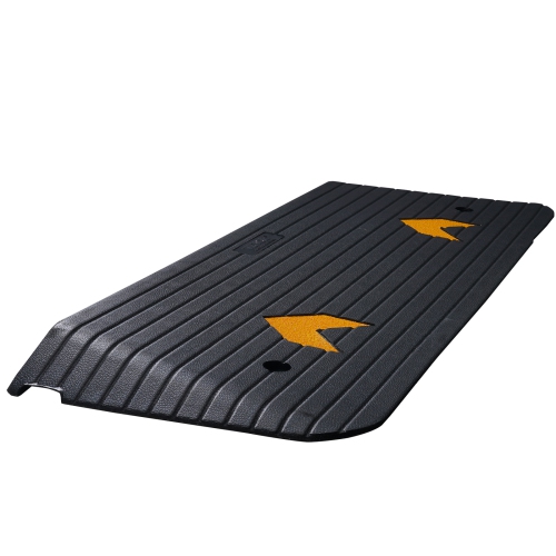 VEVOR 2" Rise Height Rubber Threshold Ramp,Recycled Rubber Power Threshold Ramp Rated 33069 lbs Load Capacity, Non-Slip Surface Rubber Solid Ramp for