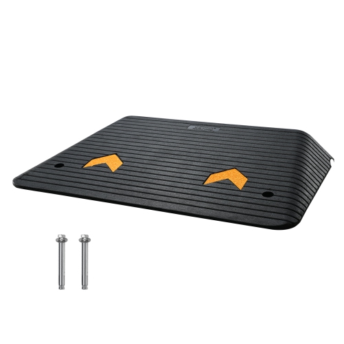 VEVOR  33069Lbs L.c. Upgraded Rubber Threshold Ramp, 4" Rise Door Ramp w 1 Channel, Natural Rubber Car Ramp w Non-Slip Textured Surface, Curb Ramp