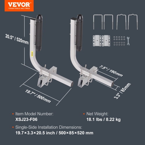 VEVOR Marine Trailer Guide Set, 20.5” Flexibly Adjustable Poles, Pair of Steel Anti-Rust Guides, Durable Roller Support for Ski, Fishing, or Sailboat